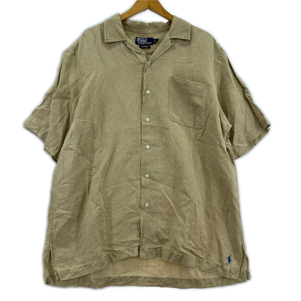 半袖シャツ CALDWELL 裾ポニー 開襟シャツ L L ベージュ