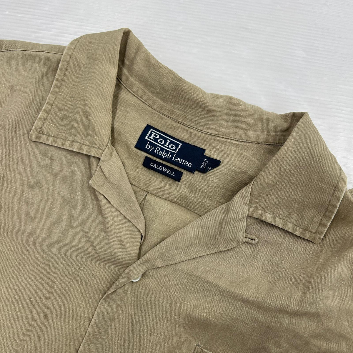 半袖シャツ CALDWELL 裾ポニー 開襟シャツ L L ベージュ
