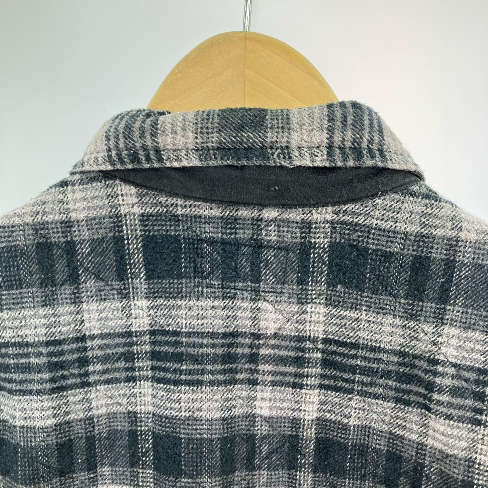ジャケット 24AW Quilted Flannel Zip Up Shirt グレー S S ブラック