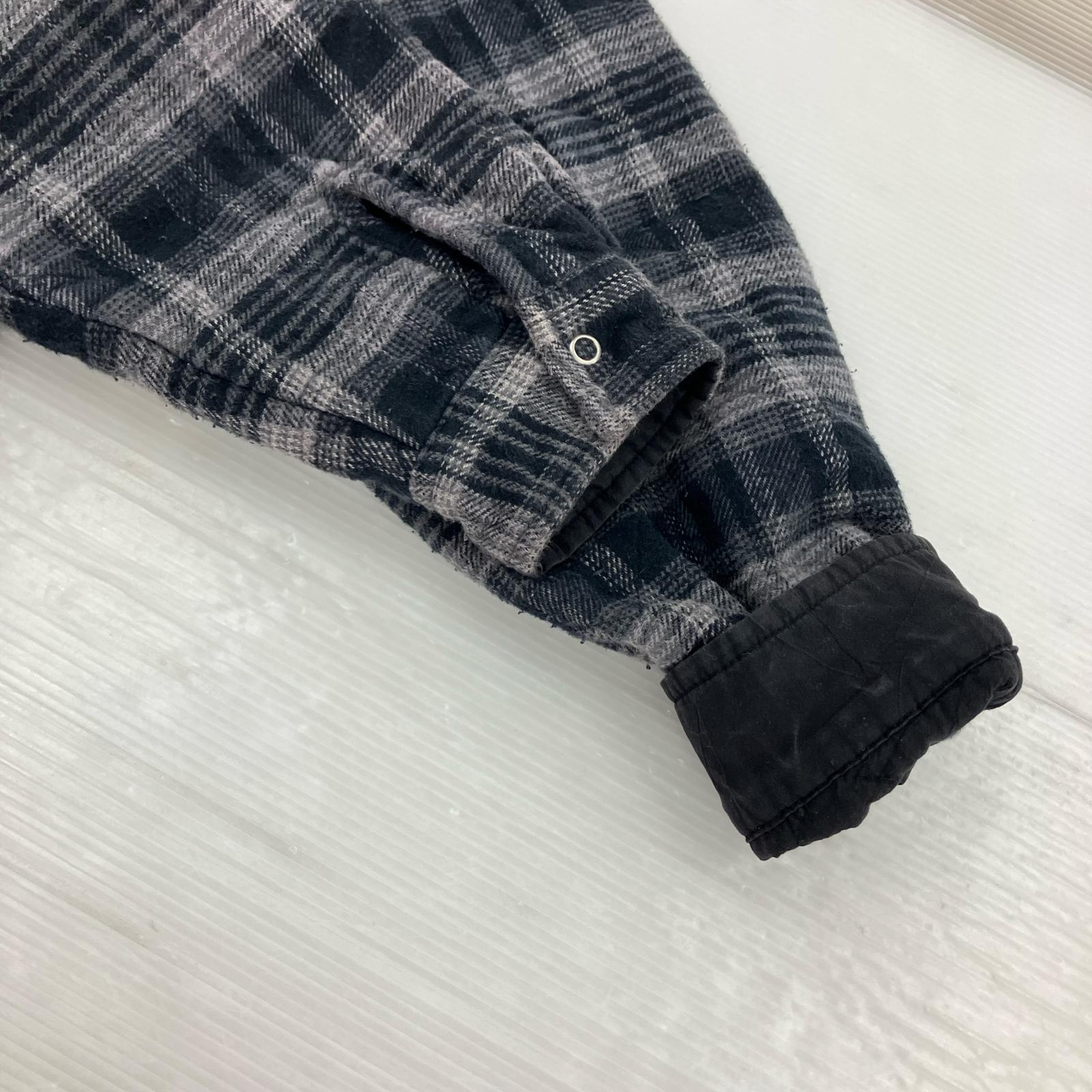 ジャケット 24AW Quilted Flannel Zip Up Shirt グレー S S ブラック