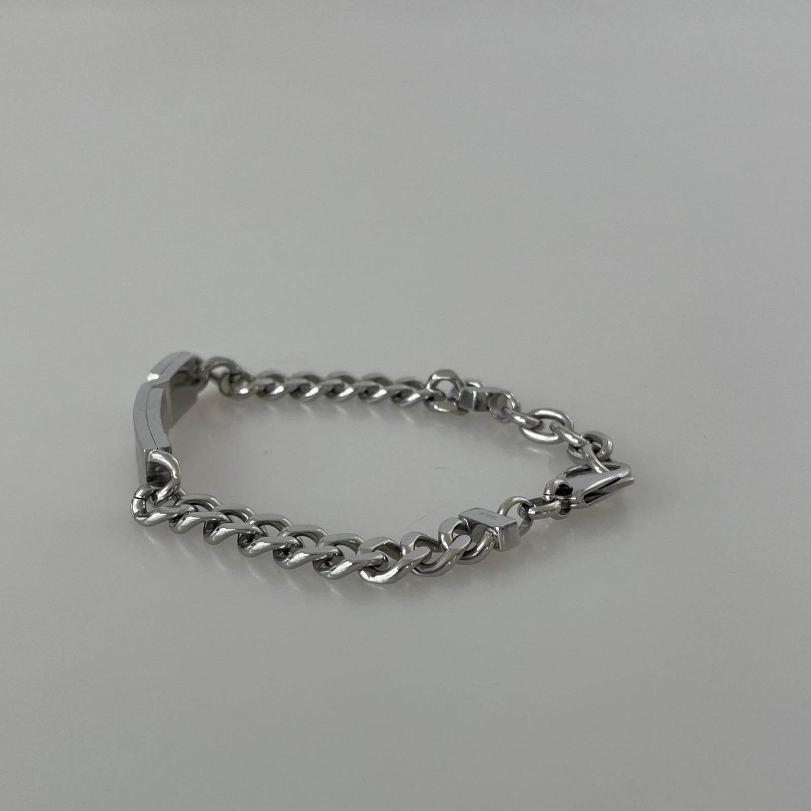 ブレスレット STEEL刻印 IDブレスレット シルバー