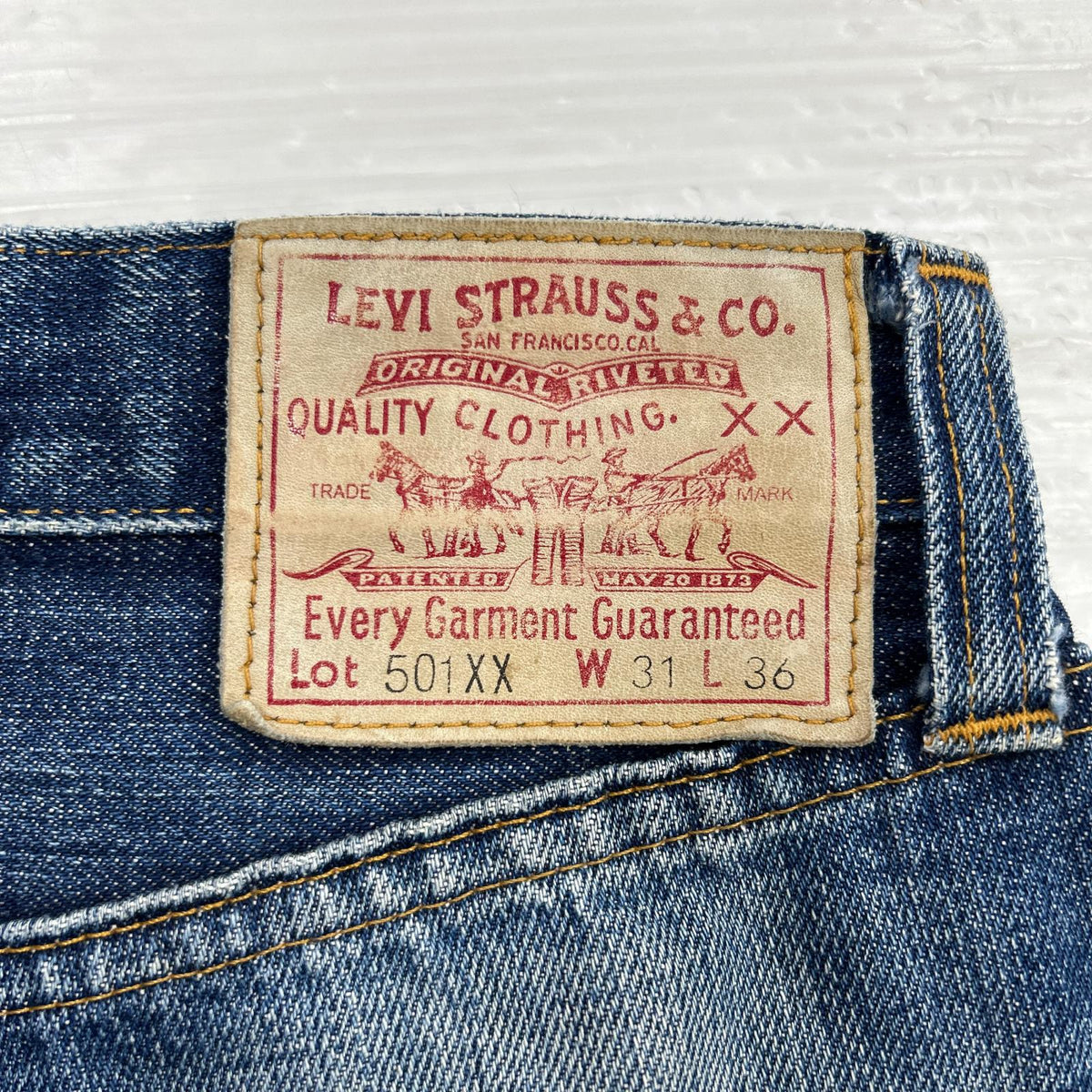 デニムパンツ 00s USA製 バレンシア 501XX W31 L36 31 ネイビー