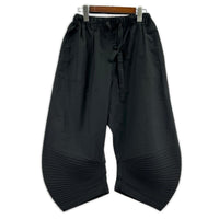 パンツ 裾プリーツクロップドワイドパンツ 黒 2 2 ブラック