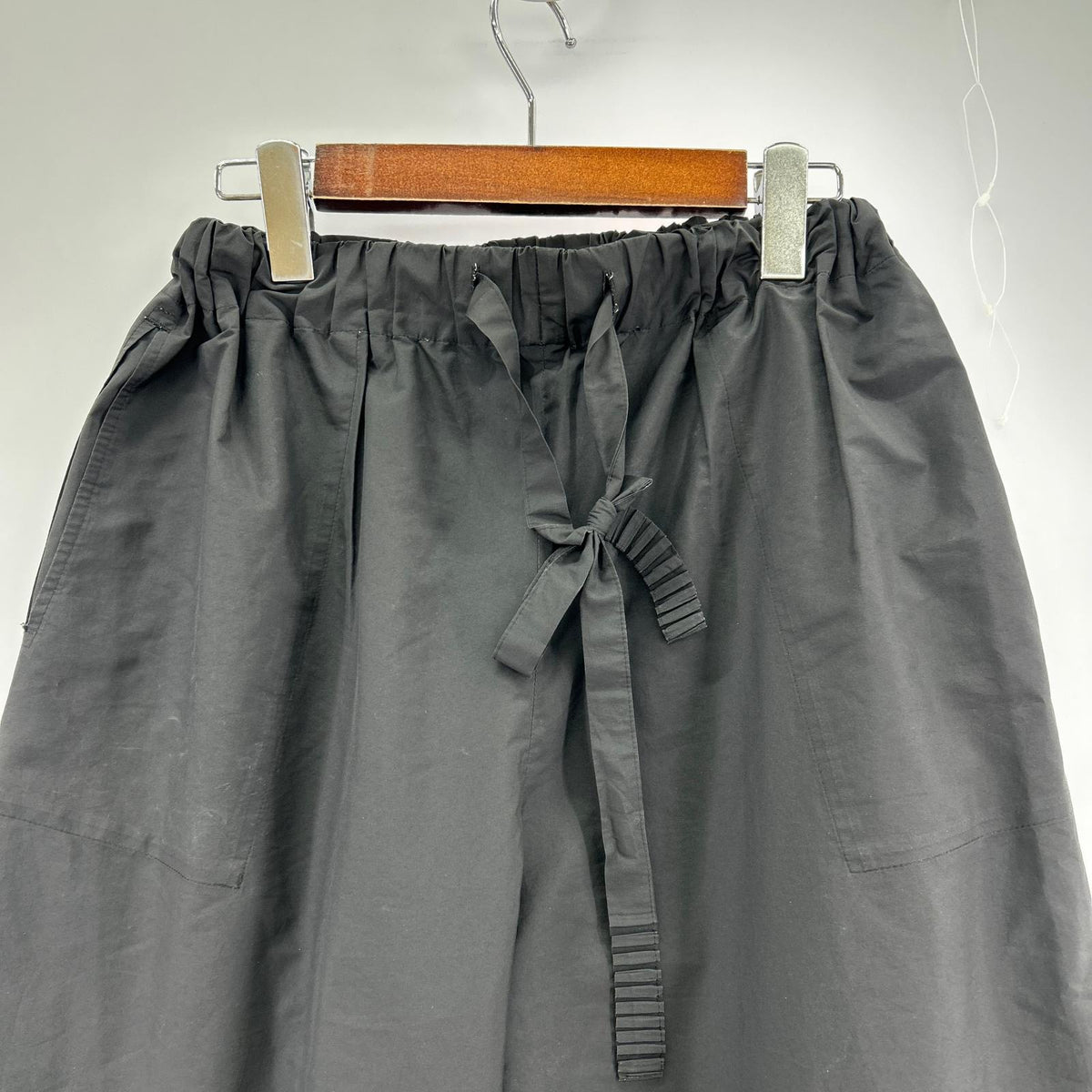 パンツ 裾プリーツクロップドワイドパンツ 黒 2 2 ブラック