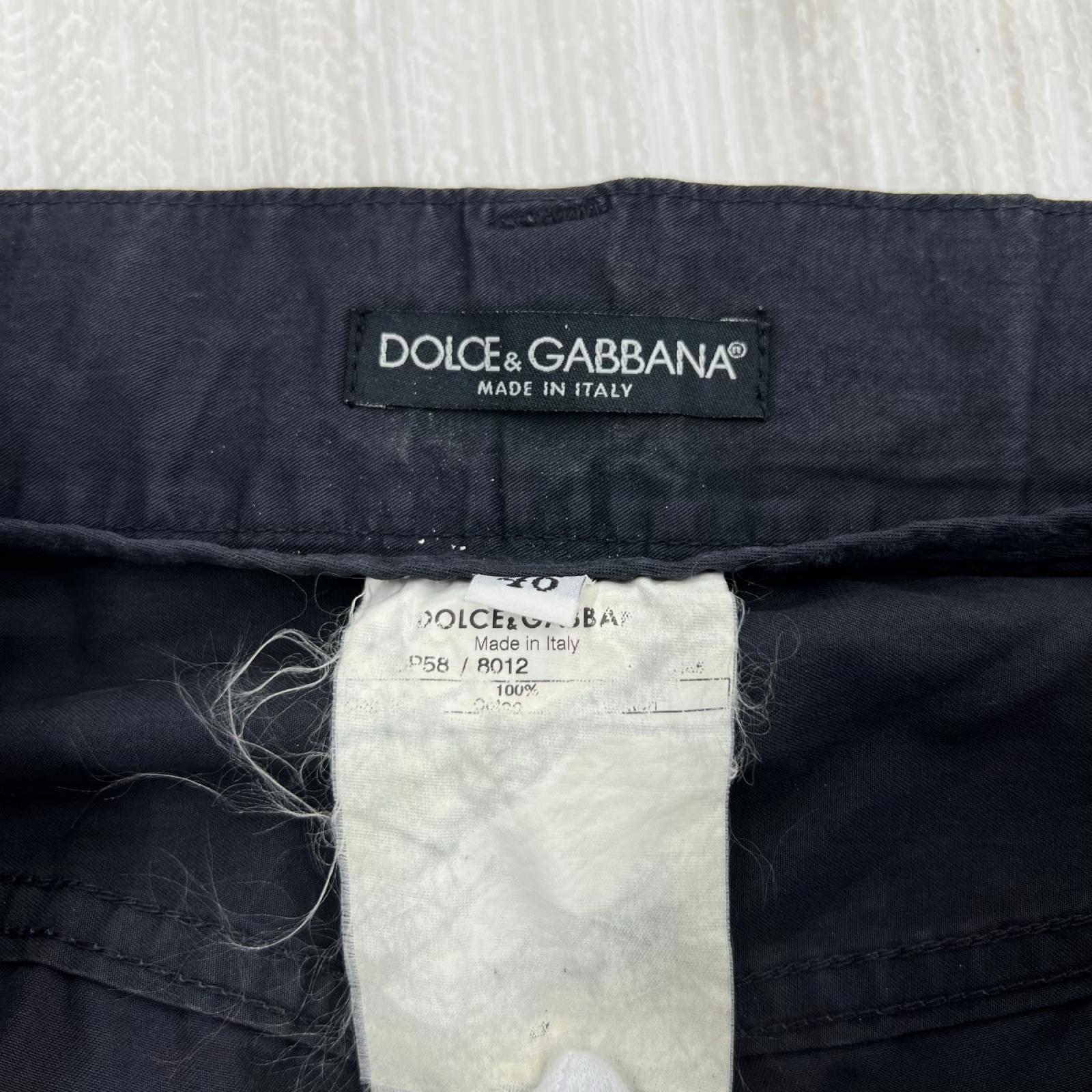 パンツ DOLCE＆GABBANA ﾛｺﾞﾌﾟﾚｰﾄﾊﾟﾝﾂ 46 ブラック