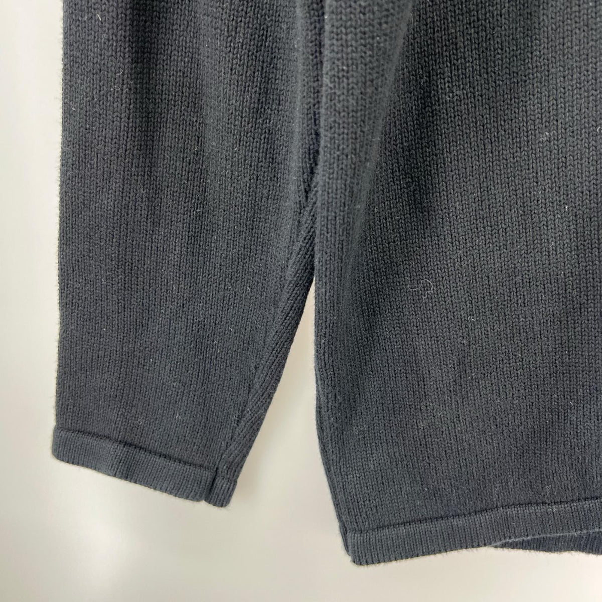 カーディガン ﾎﾞﾀﾝﾚｽ ｺｯﾄﾝﾆｯﾄ 黒 (L) L ブラック