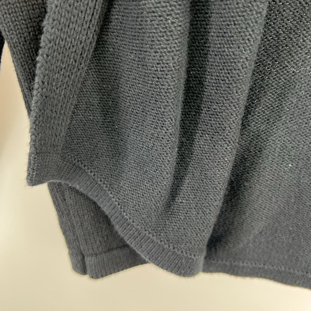 カーディガン ﾎﾞﾀﾝﾚｽ ｺｯﾄﾝﾆｯﾄ 黒 (L) L ブラック