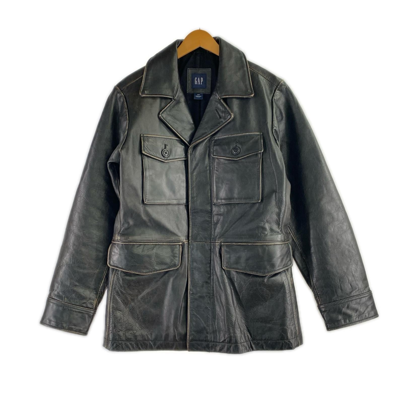 レザージャケット OLDGAP　カウレザーカーコート　ｻｲｽﾞS　BLK S ブラック