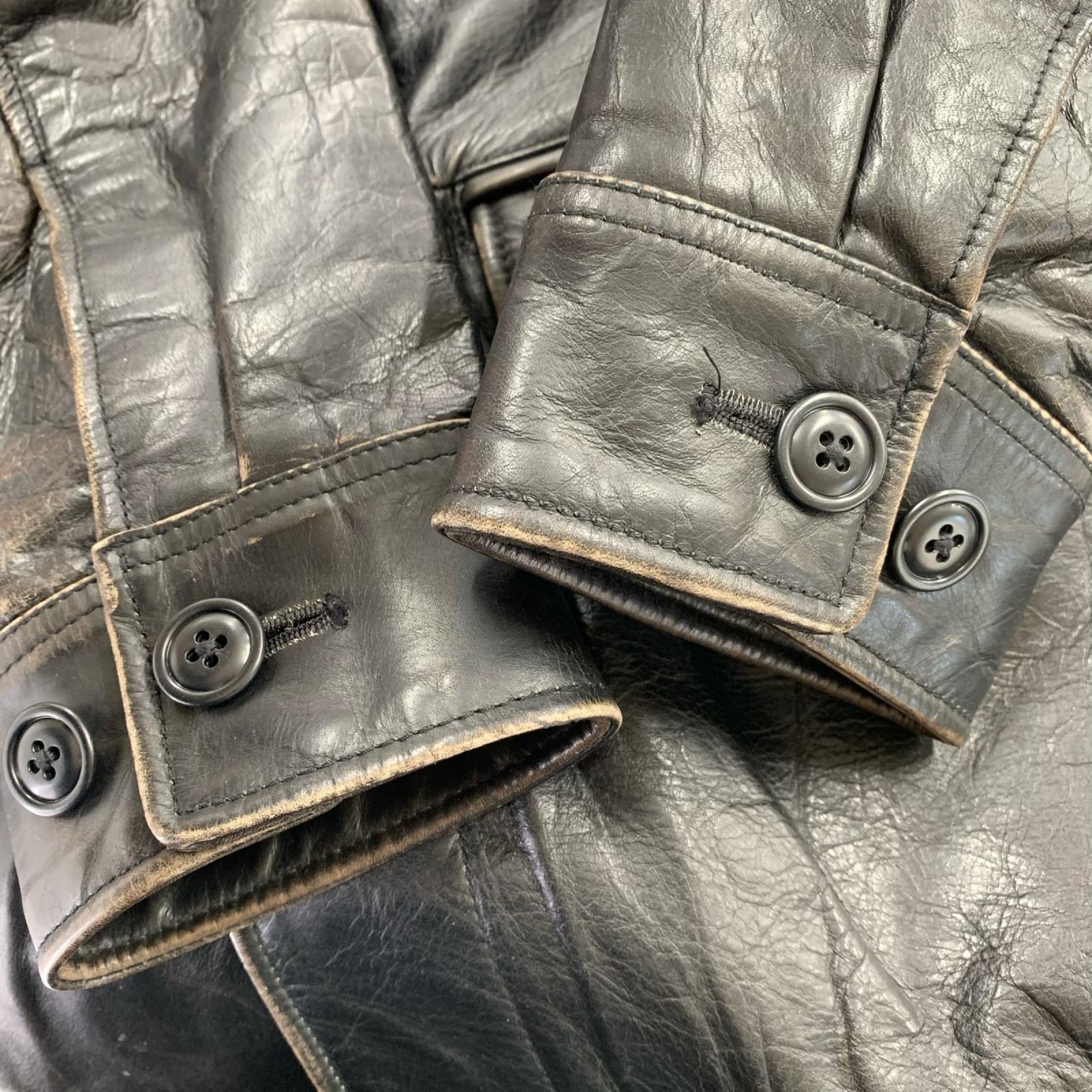 レザージャケット OLDGAP　カウレザーカーコート　ｻｲｽﾞS　BLK S ブラック