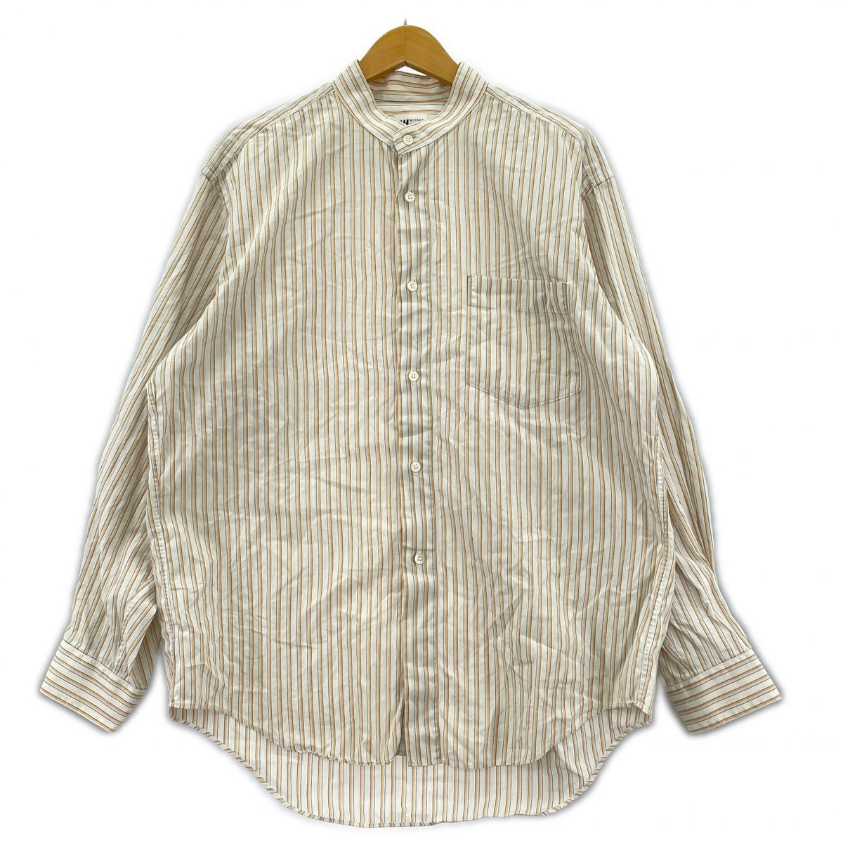 長袖シャツ MIYAKE DESIGN STUDIO ノーカラーストライプシャツ L L