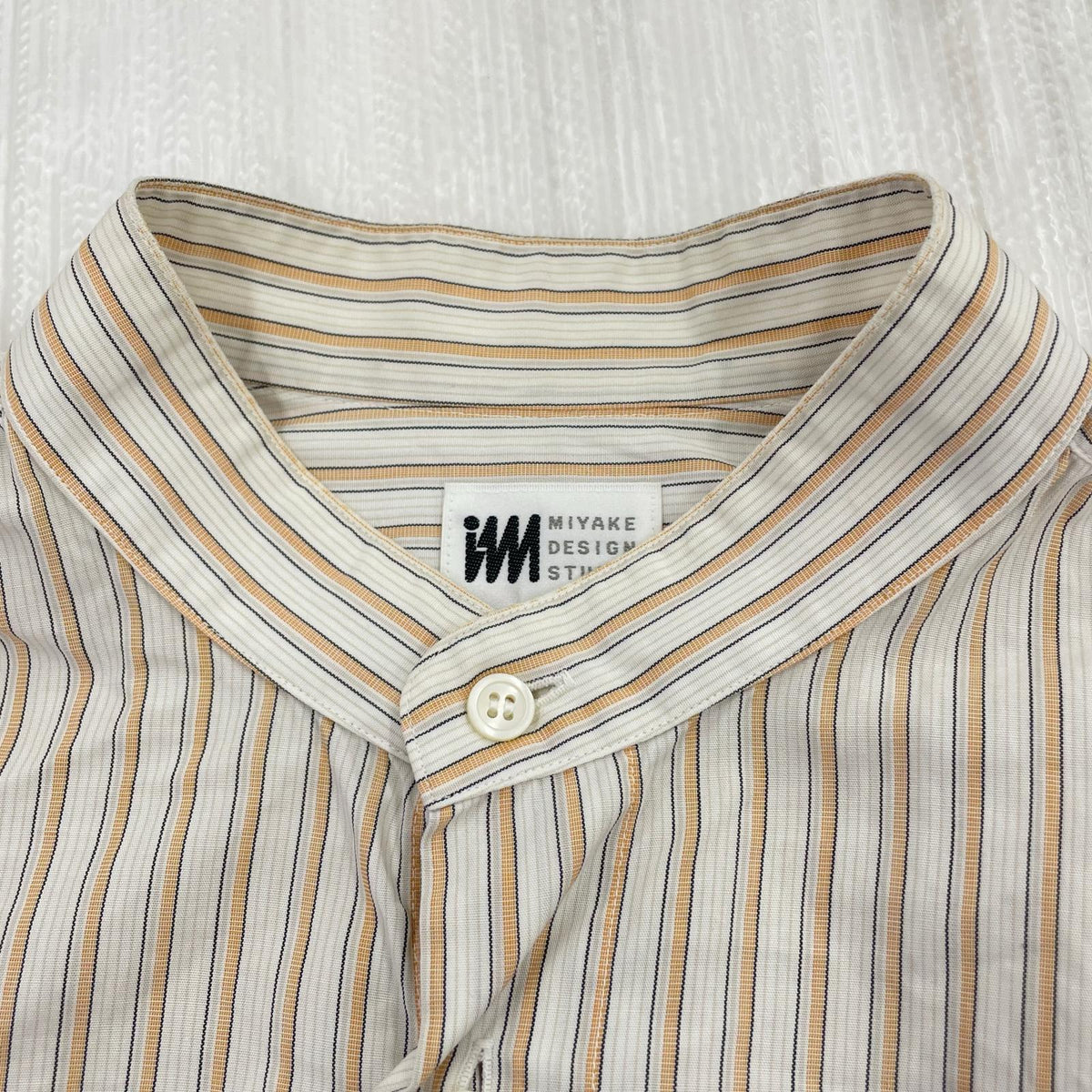 長袖シャツ MIYAKE DESIGN STUDIO ノーカラーストライプシャツ L L