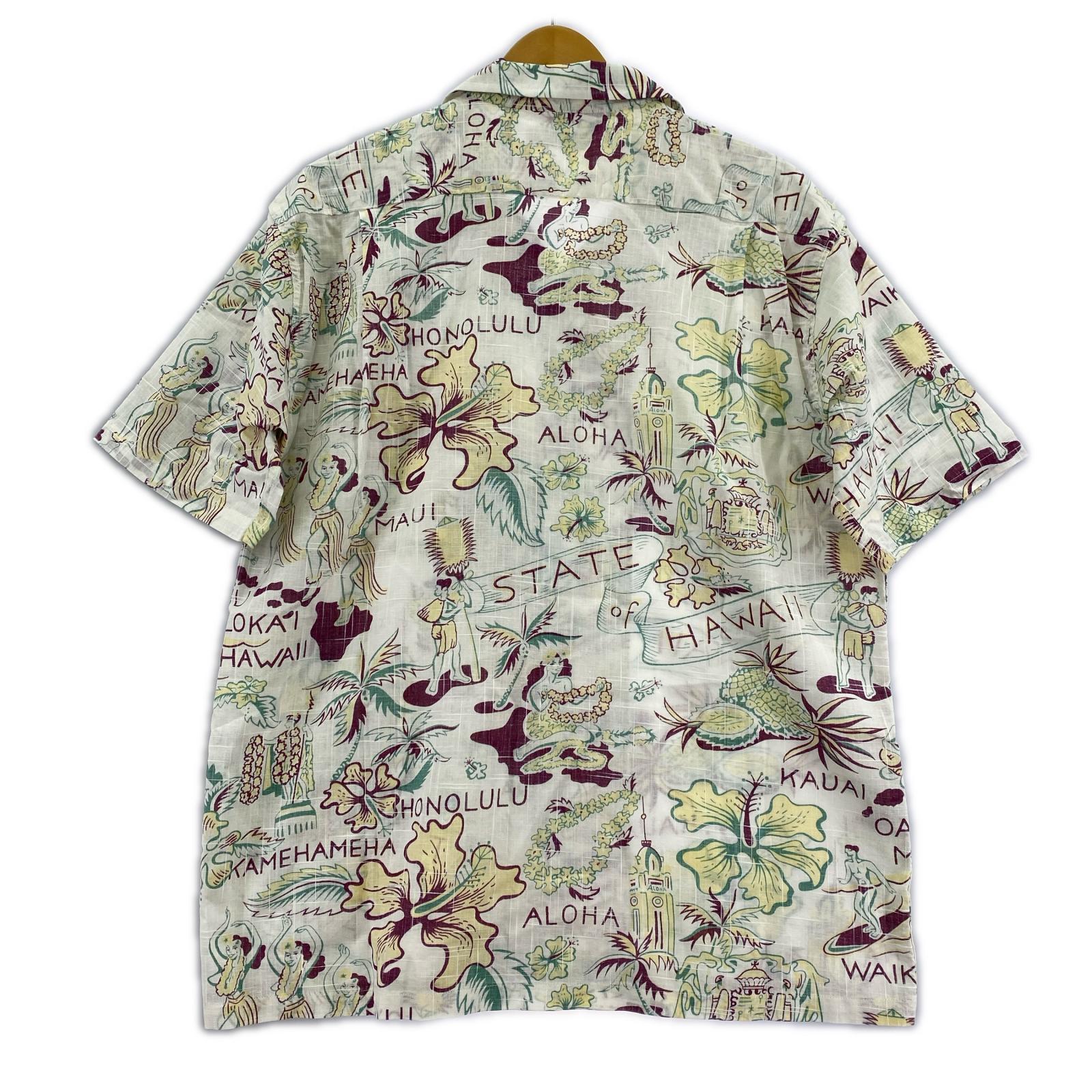 半袖シャツ HAWAII 総柄アロハシャツ (L) L ホワイト