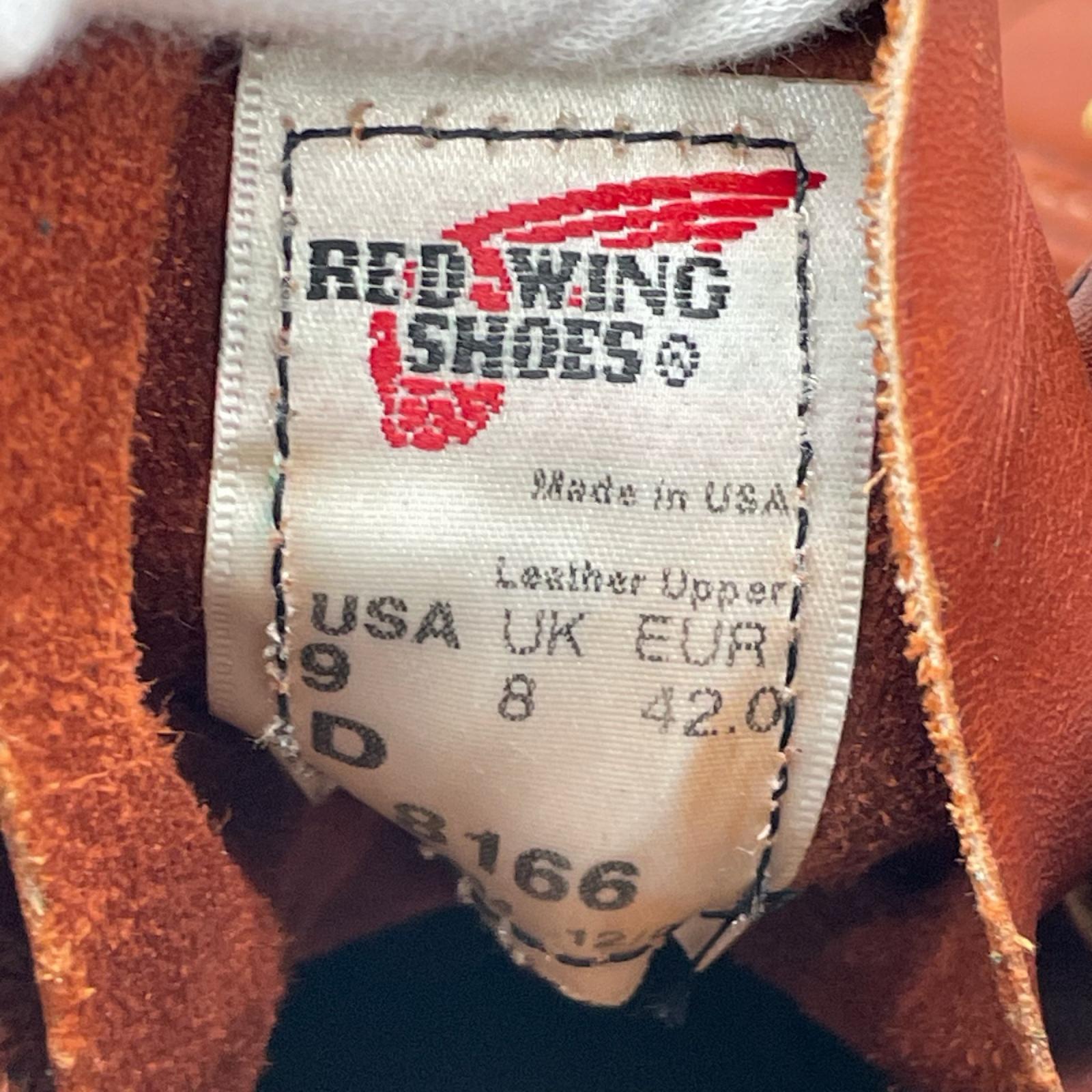 ブーツ RED WING 8166 プレーントゥ (UK8) ブラウン