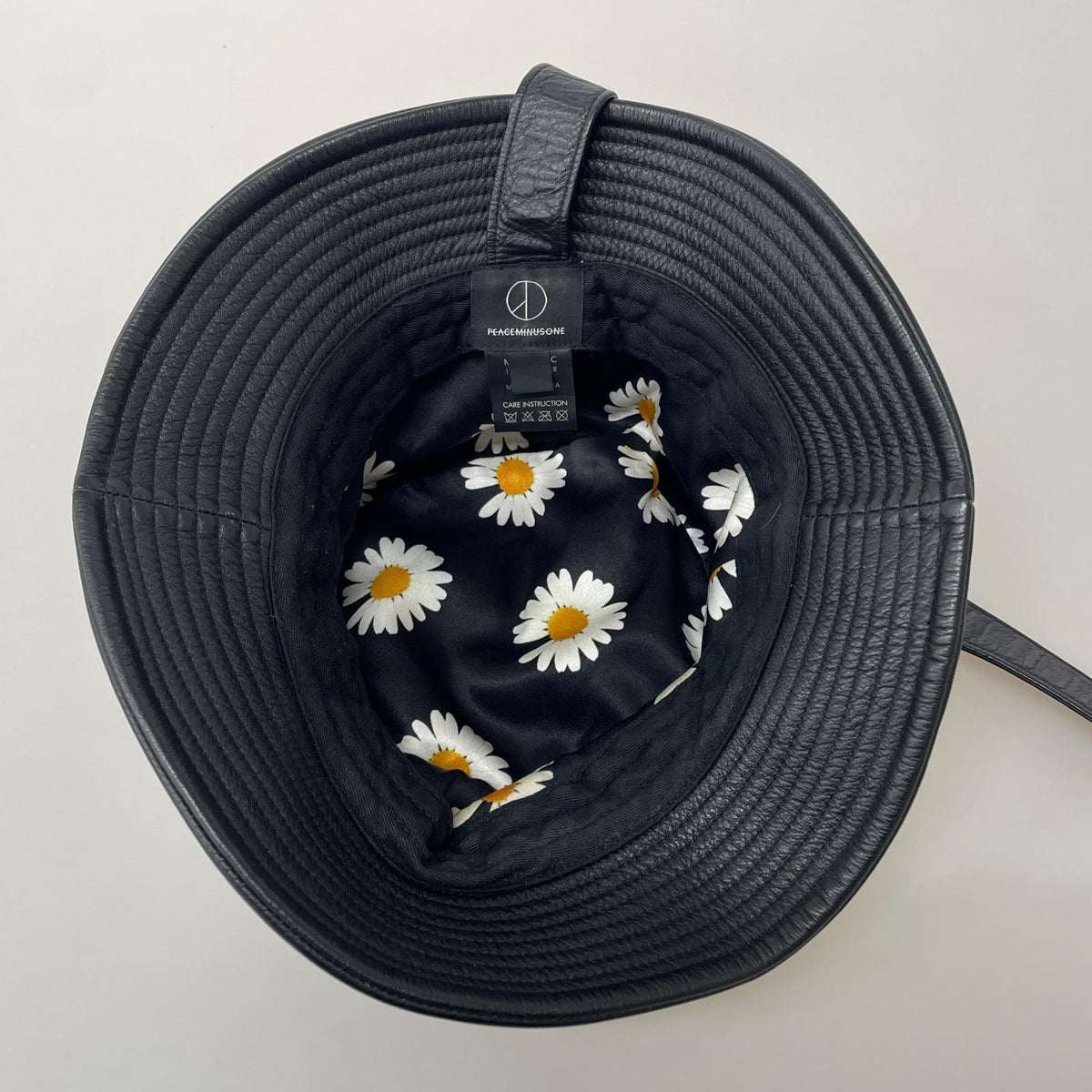 ハット PEACEMINUSONE LEATHER BUCKET HUT ブラック