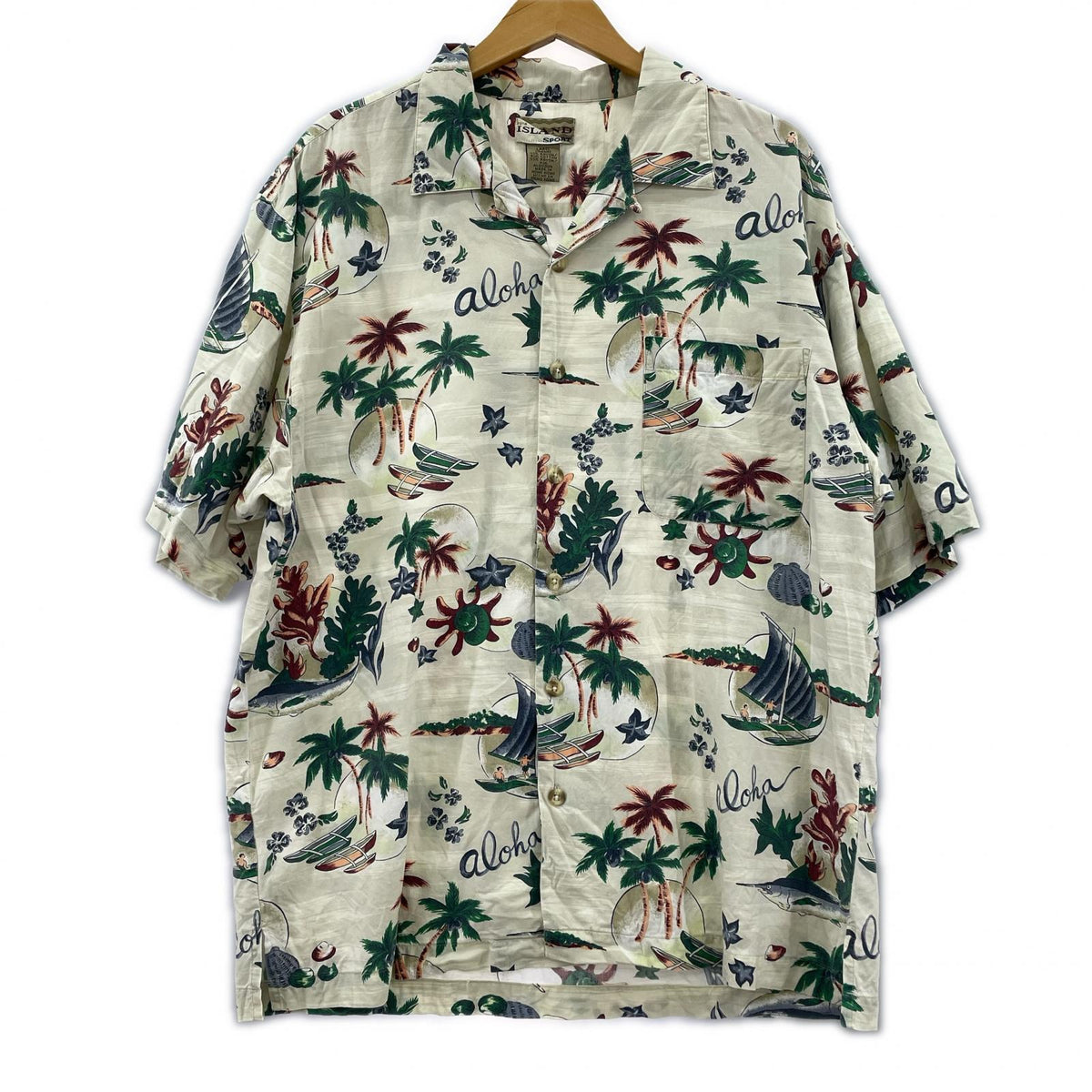 半袖シャツ 90-00s ORIGINAL ISLAND SPORT アロハシャツ L L