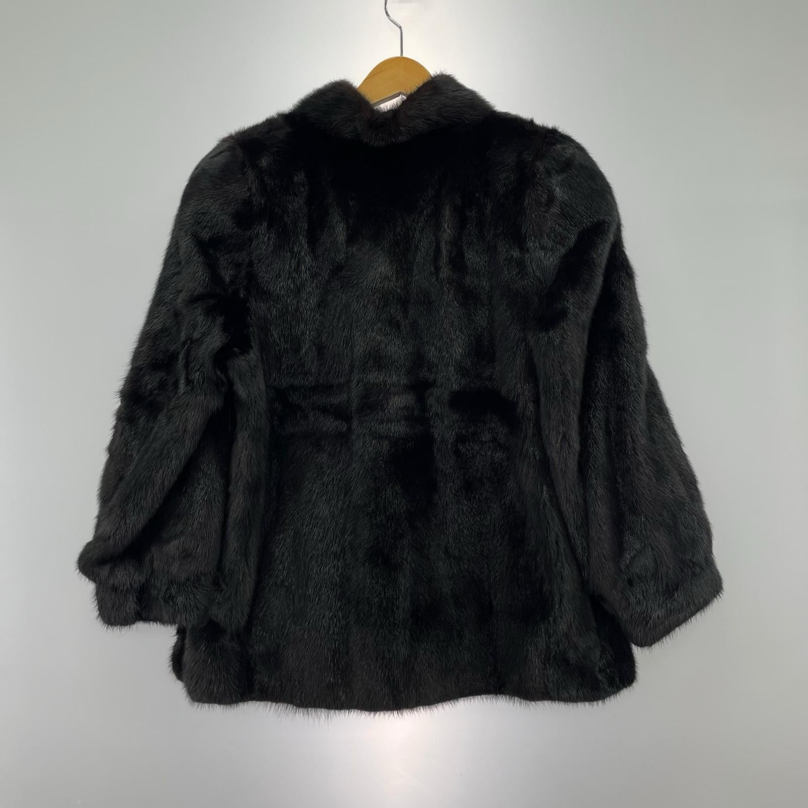 ジャケット Malvoisie ﾐﾝｸﾌｪｰ ｺｰﾄ 黒 ブラック