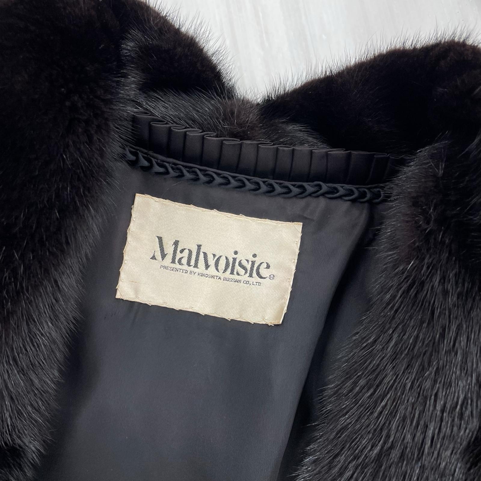 ジャケット Malvoisie ﾐﾝｸﾌｪｰ ｺｰﾄ 黒 ブラック