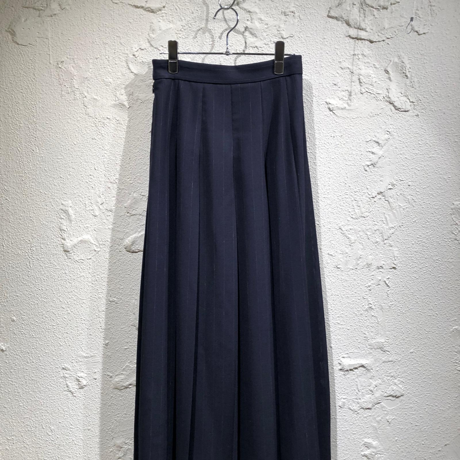 ロングスカート PANAMA STRIPE PLEATED SKIRT 0