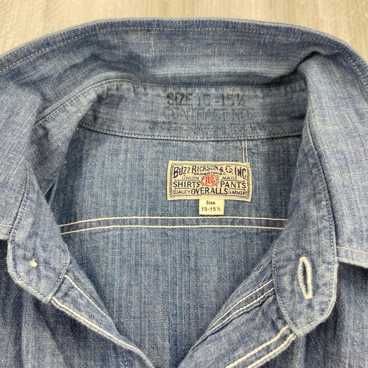 長袖シャツ CHAMBRAY WORK SHIRT BLU 15-15.5 ブルー
