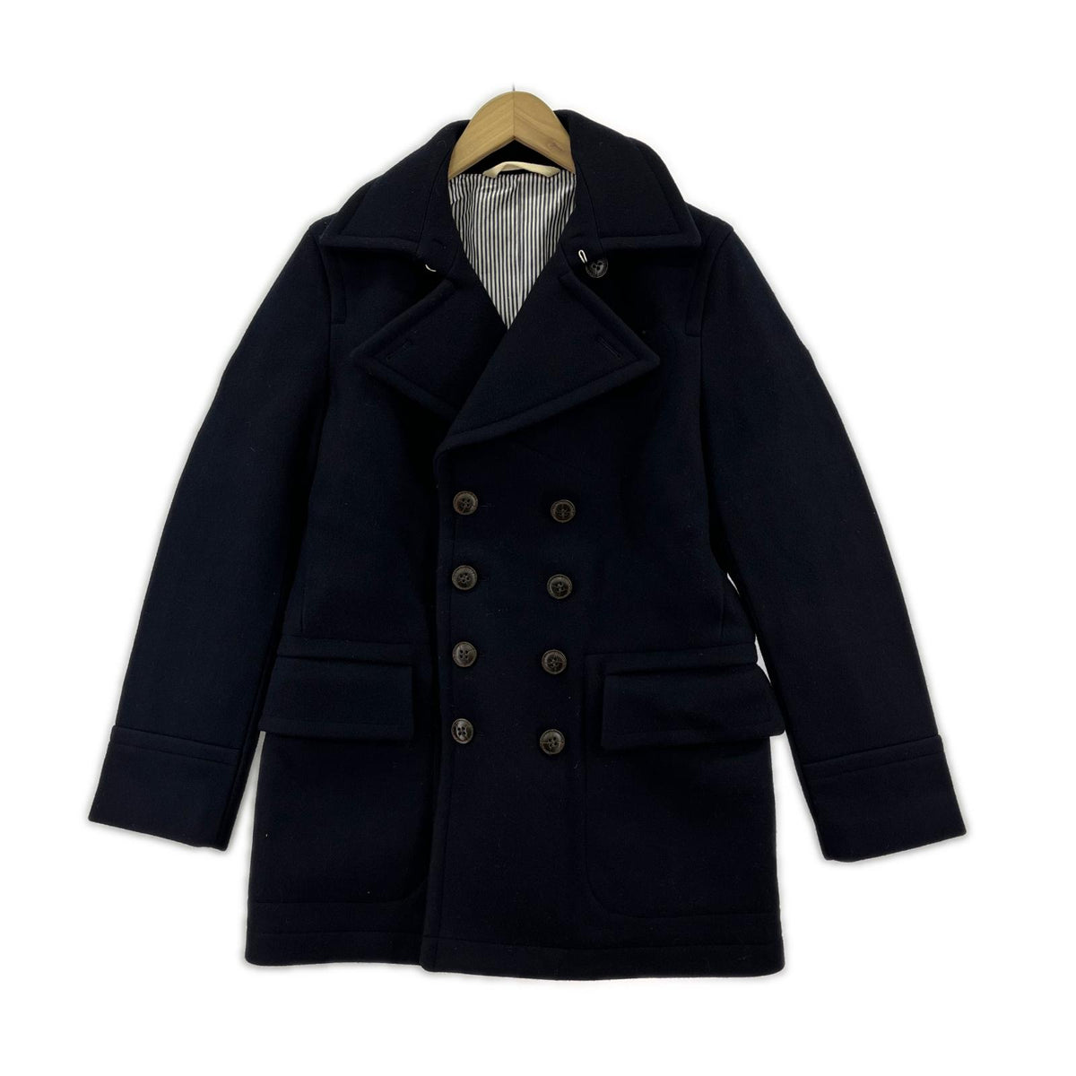 ジャケット ELEPHANT BLANC ダブルブレストコート ウール (M) 46 ネイビー
