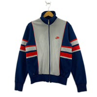 ジャケット NIKE 80s 紺タグ トラックジャケット S グレー×ネイビー×レッド S