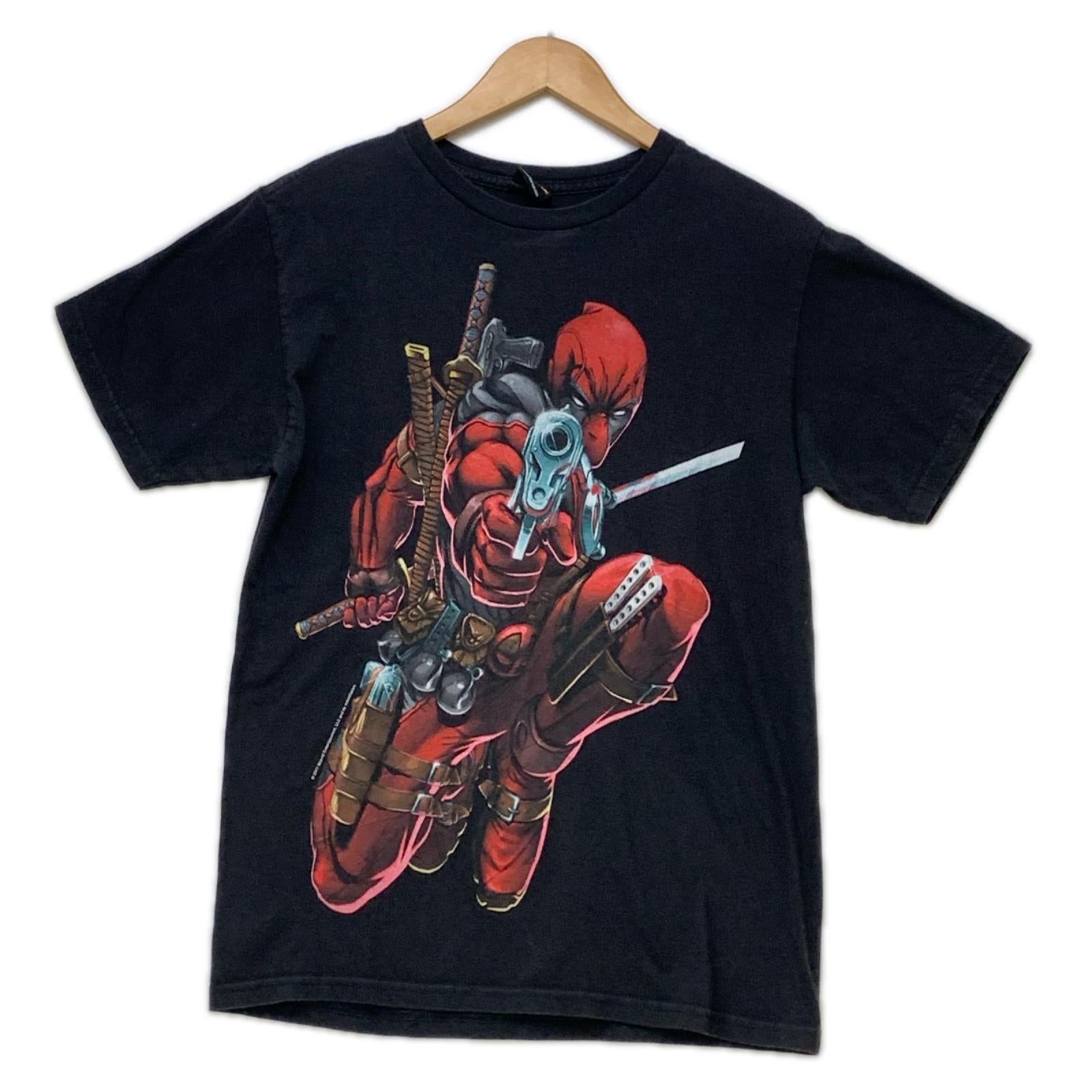 半袖Ｔシャツ MARVEL 2011 デッドプール キャラプリントTee ブラック ブラック