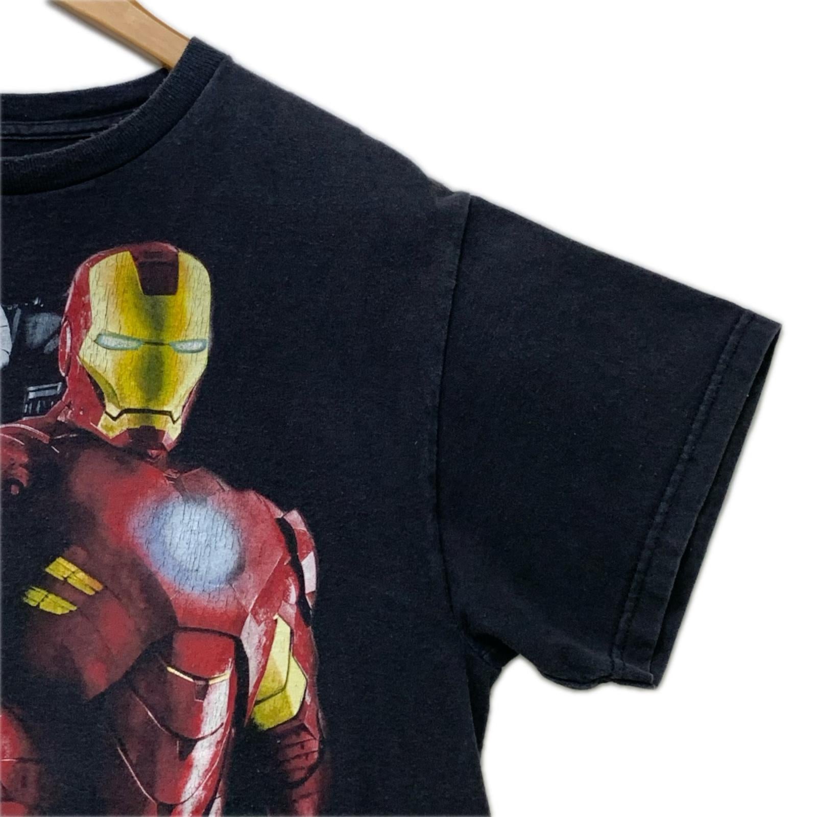 半袖Ｔシャツ MARVEL IRON MAN2 アイアンマン×ウォーマシン 相棒プリントTee M ブラック M ブラック