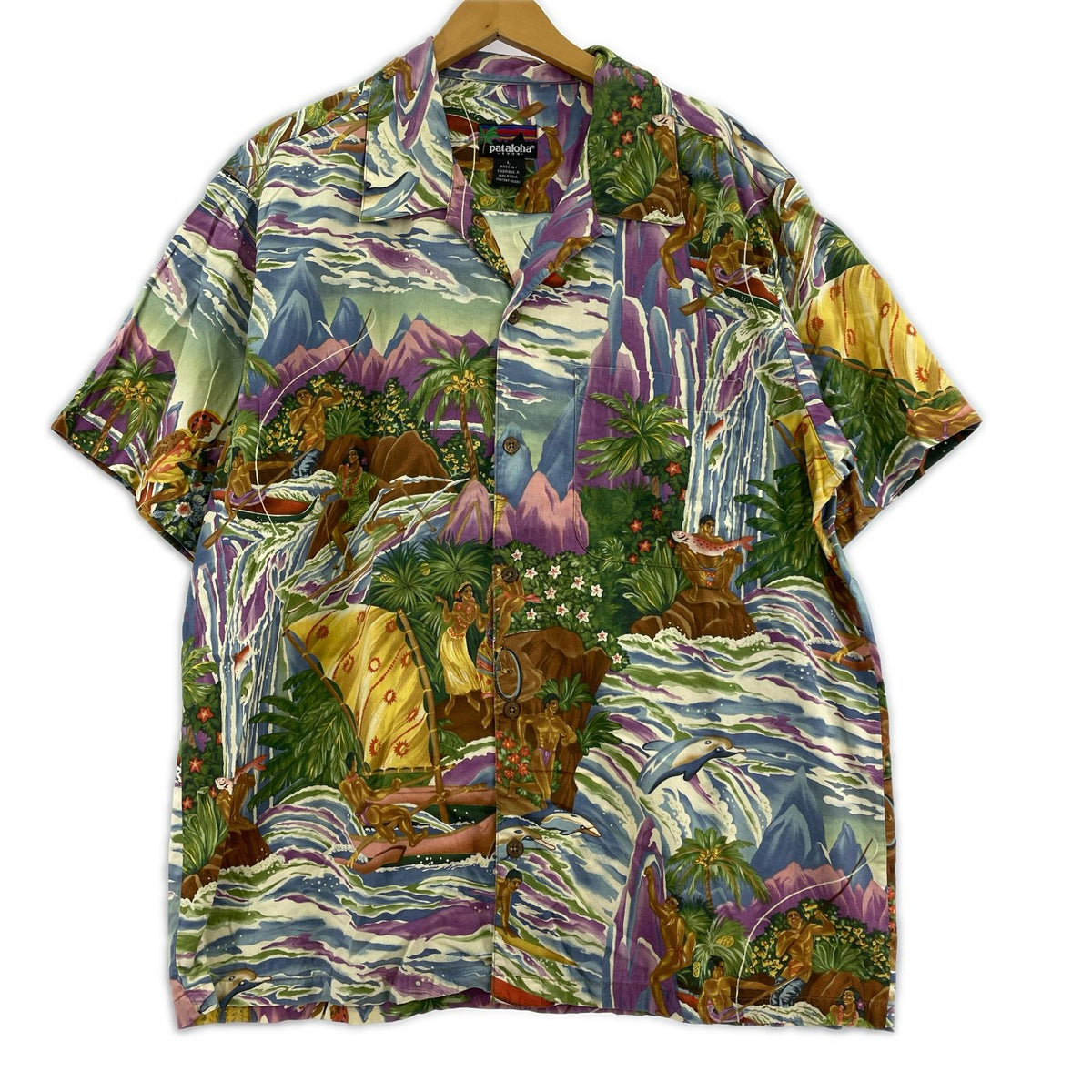半袖シャツ pataloha メニュー柄 アロハシャツ L