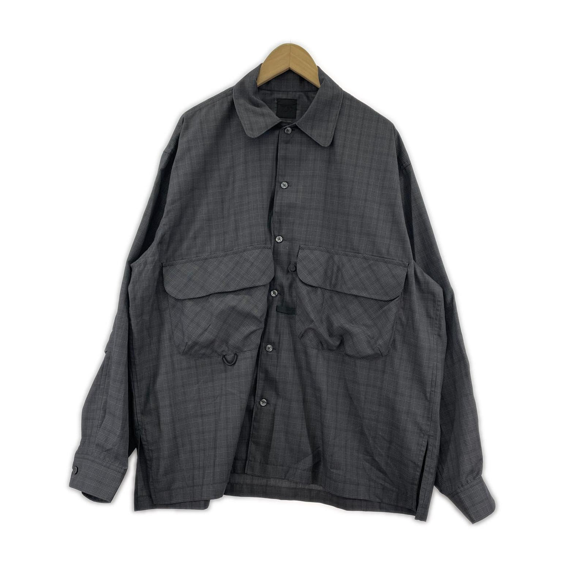 長袖シャツ TECH SPORTS OPEN COLLAR SHIRT L/S L グレー