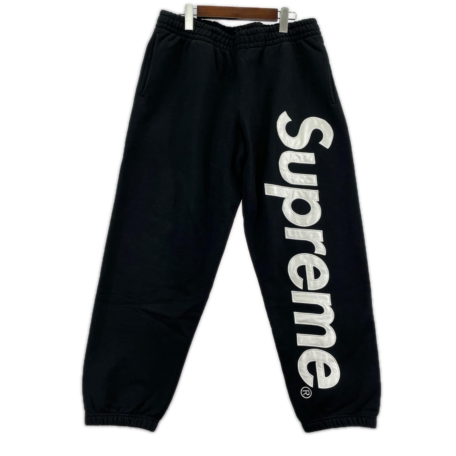 パンツ Supreme 22AW Satin Applique Sweatpant スウェットパンツ 黒 M ブラック