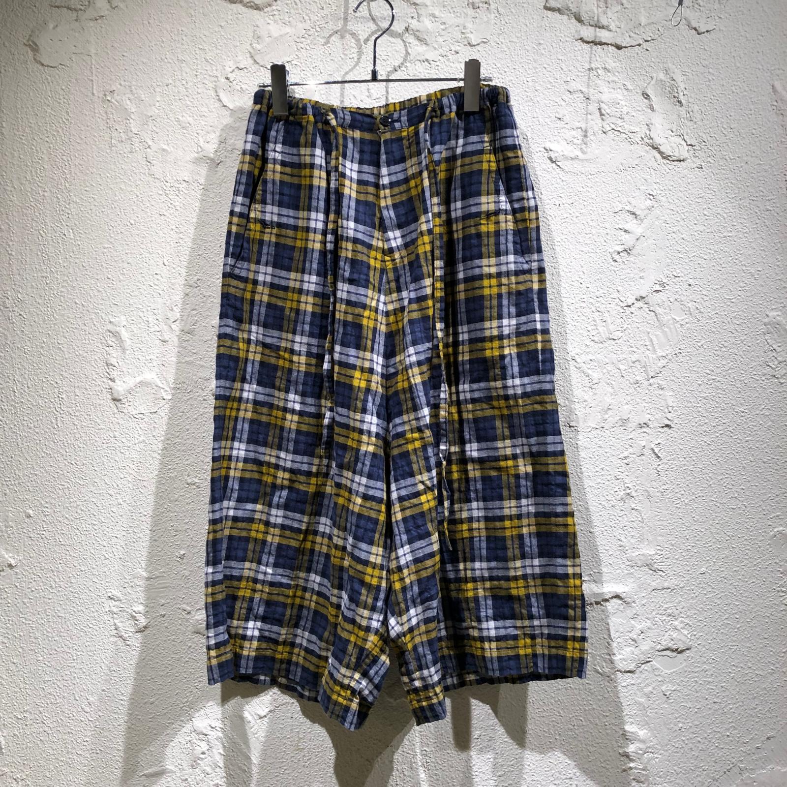 ショートパンツ チェックサルエルイージーハーフパンツ