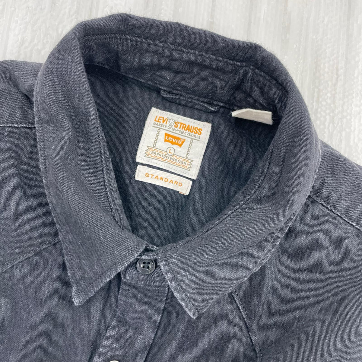 長袖シャツ DENIM WESTERN SHIRT　黒 L ブラック