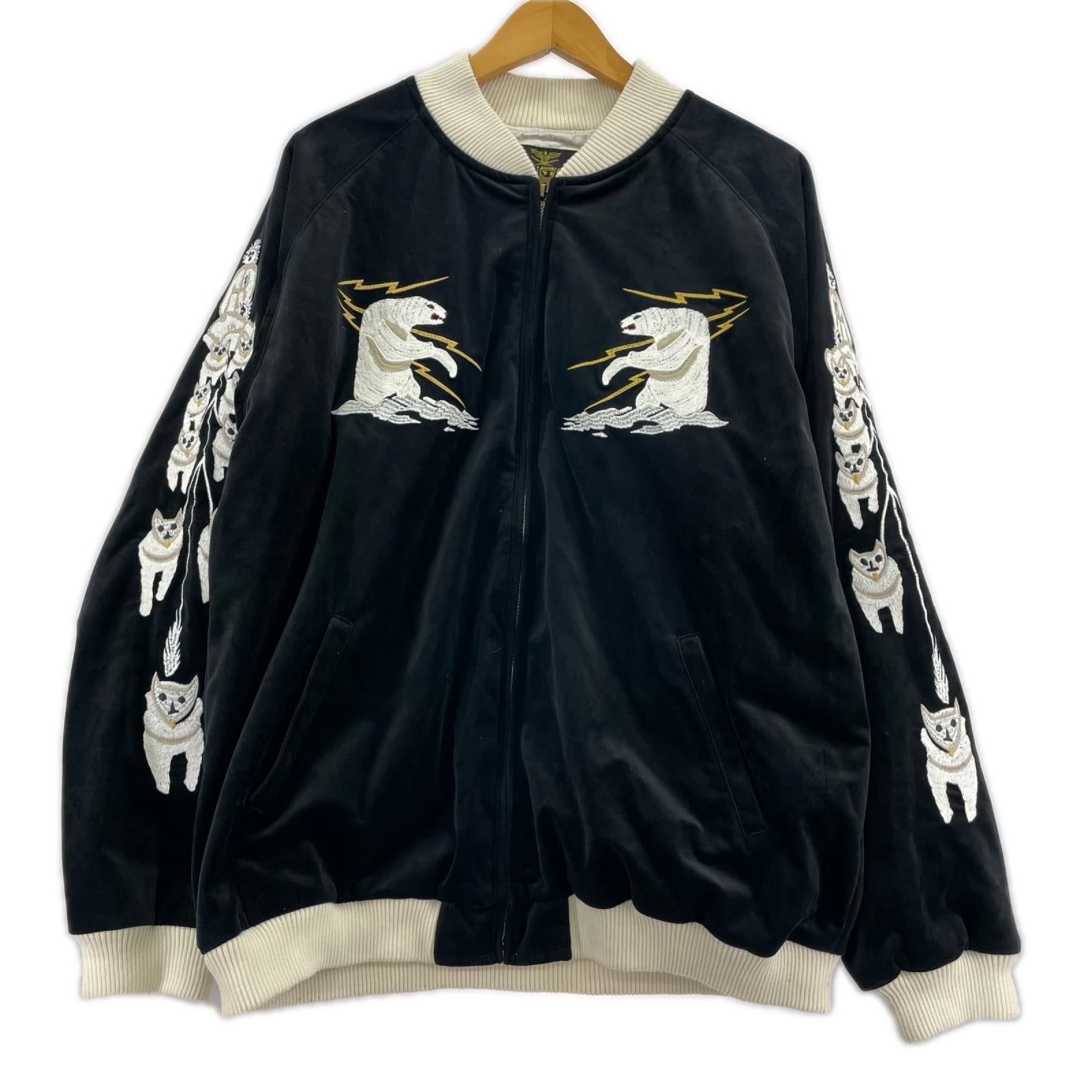ジャケット HOUSTON スーベニアジャケット 黒 (XXL) ブラック
