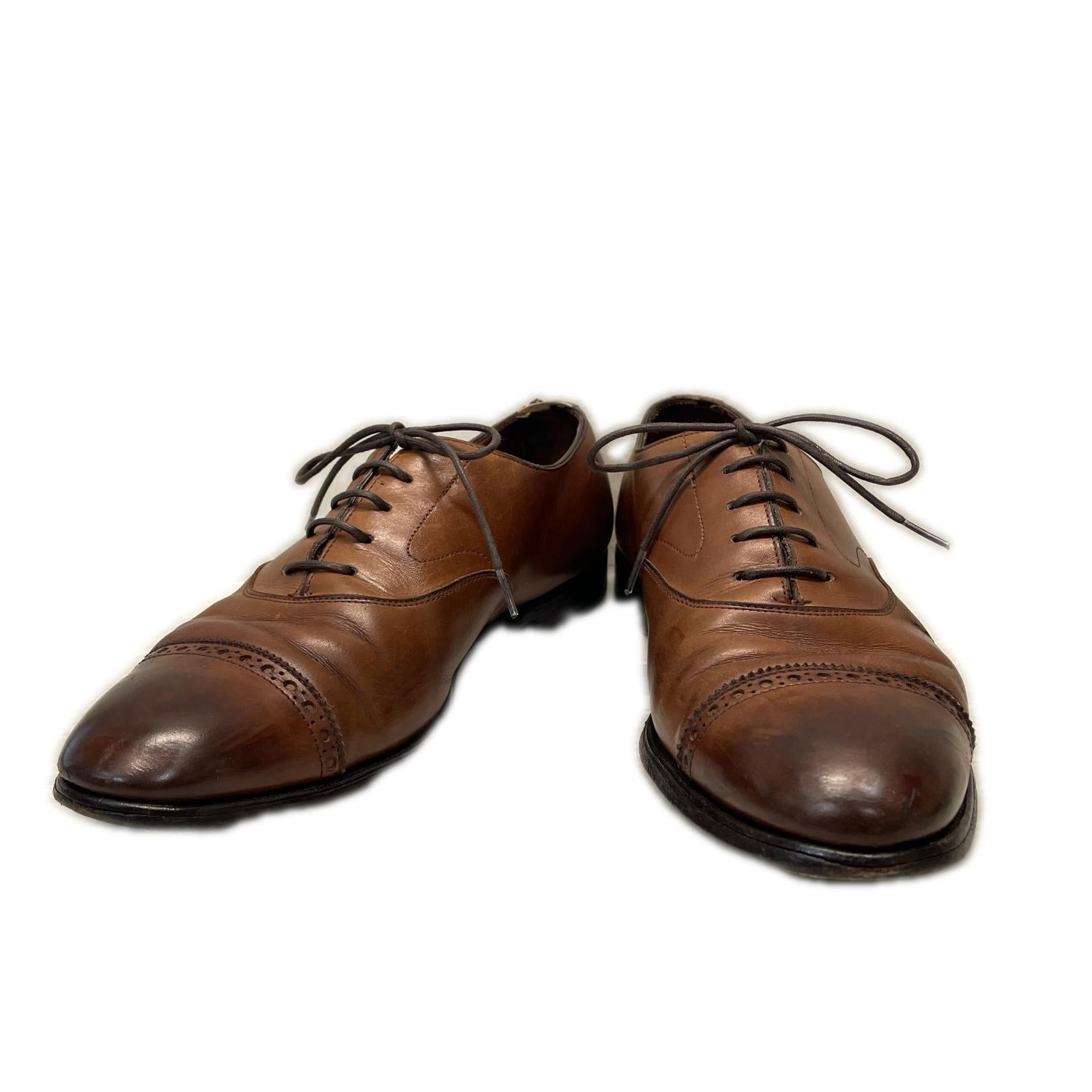 シューズ EDWARD GREEN キャップトゥメダリオンシューズ 7 1/2 茶色 26cm (US8 UK7 1/2 EU42)