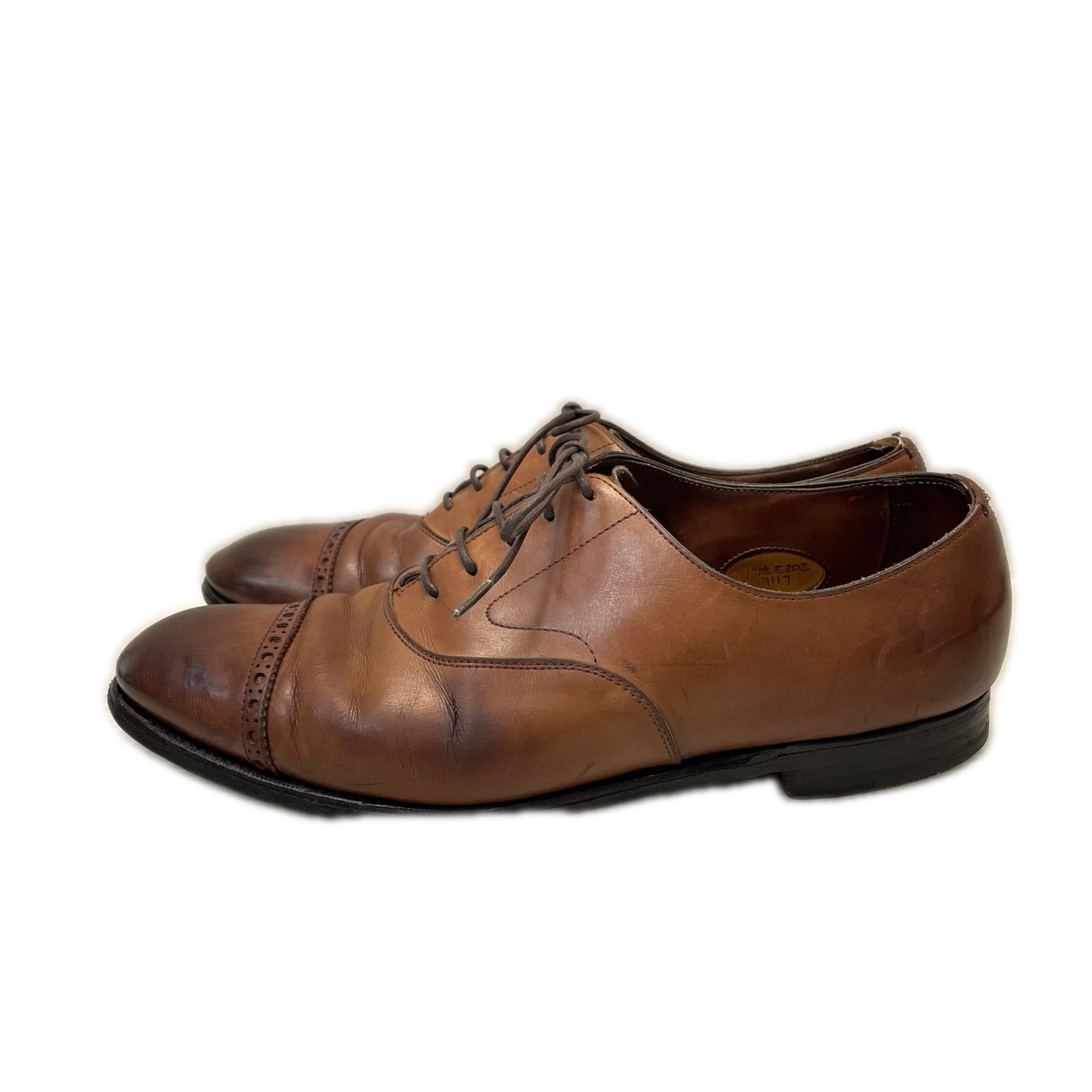 シューズ EDWARD GREEN キャップトゥメダリオンシューズ 7 1/2 茶色 26cm (US8 UK7 1/2 EU42)