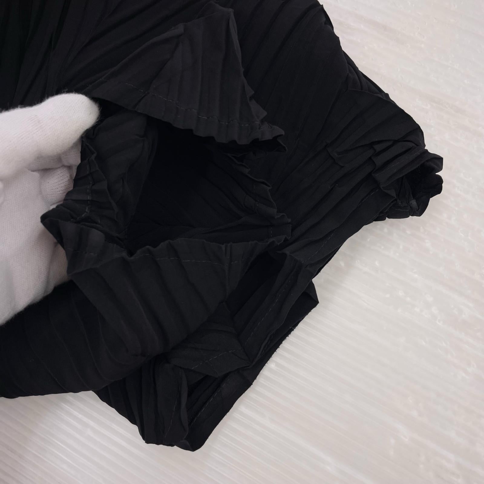 パンツ プリーツ、BLK ブラック