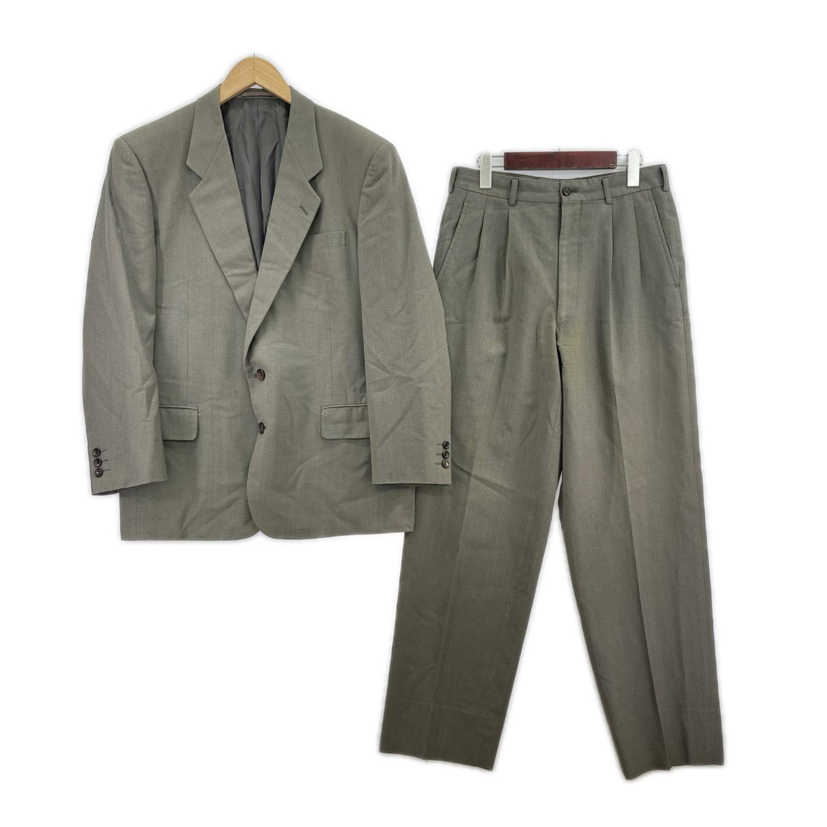 セットアップ homme deux ｳｰﾙ ｸﾞﾚｰ L L グレー