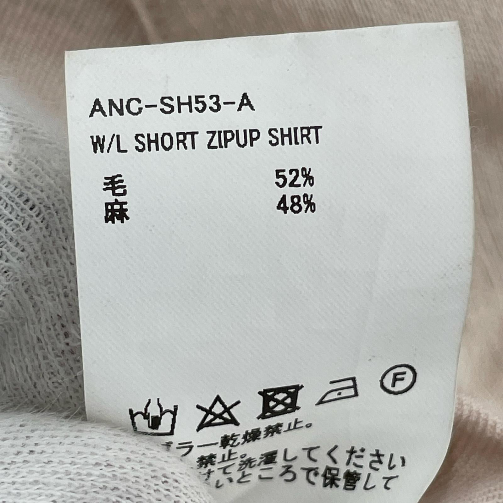 ジャケット W/L SHORT ZIPUP SHIRT PINKBEIGE 3 ベージュ