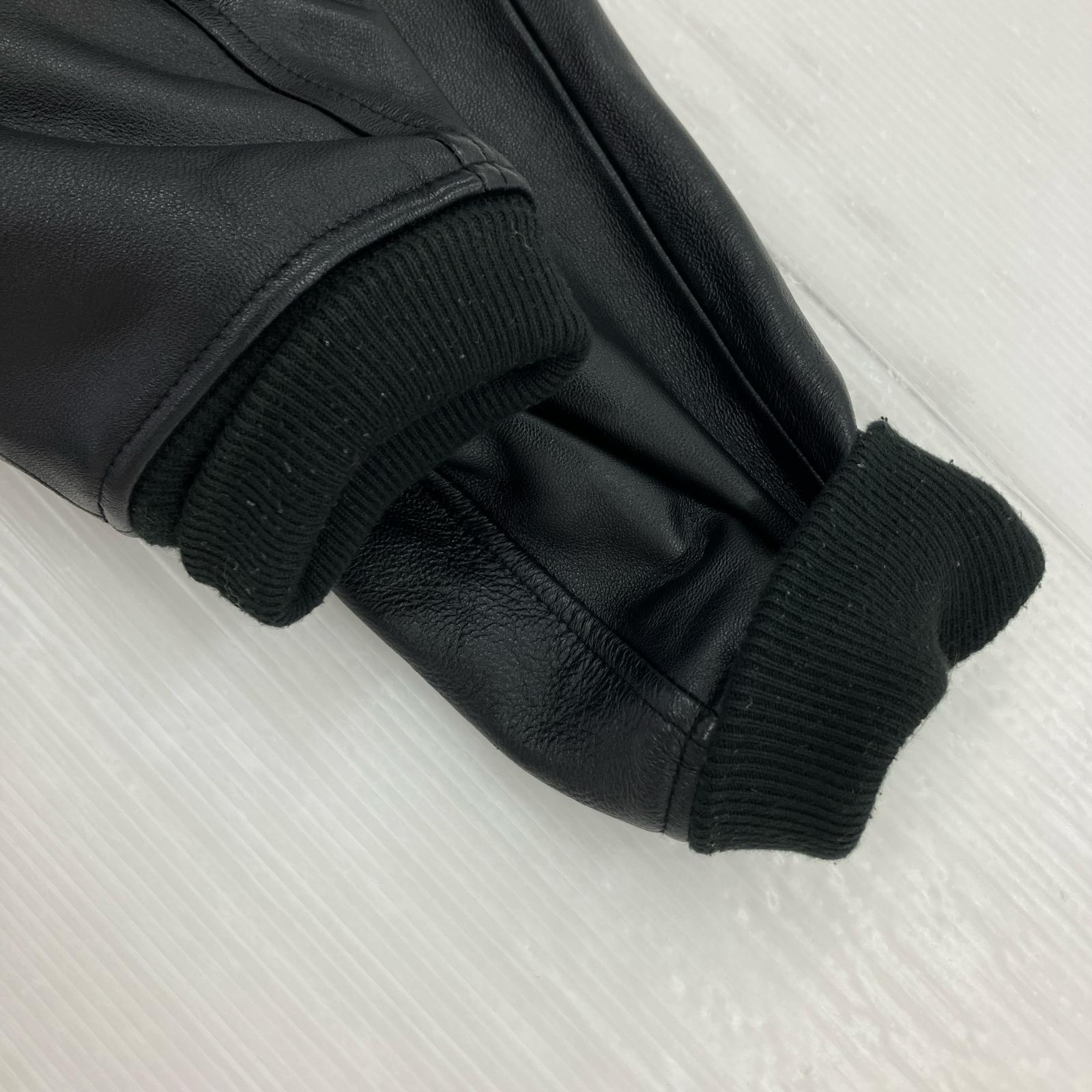 ジャケット フーデッドレザージャケット (XL) 783-3250081 ブラック