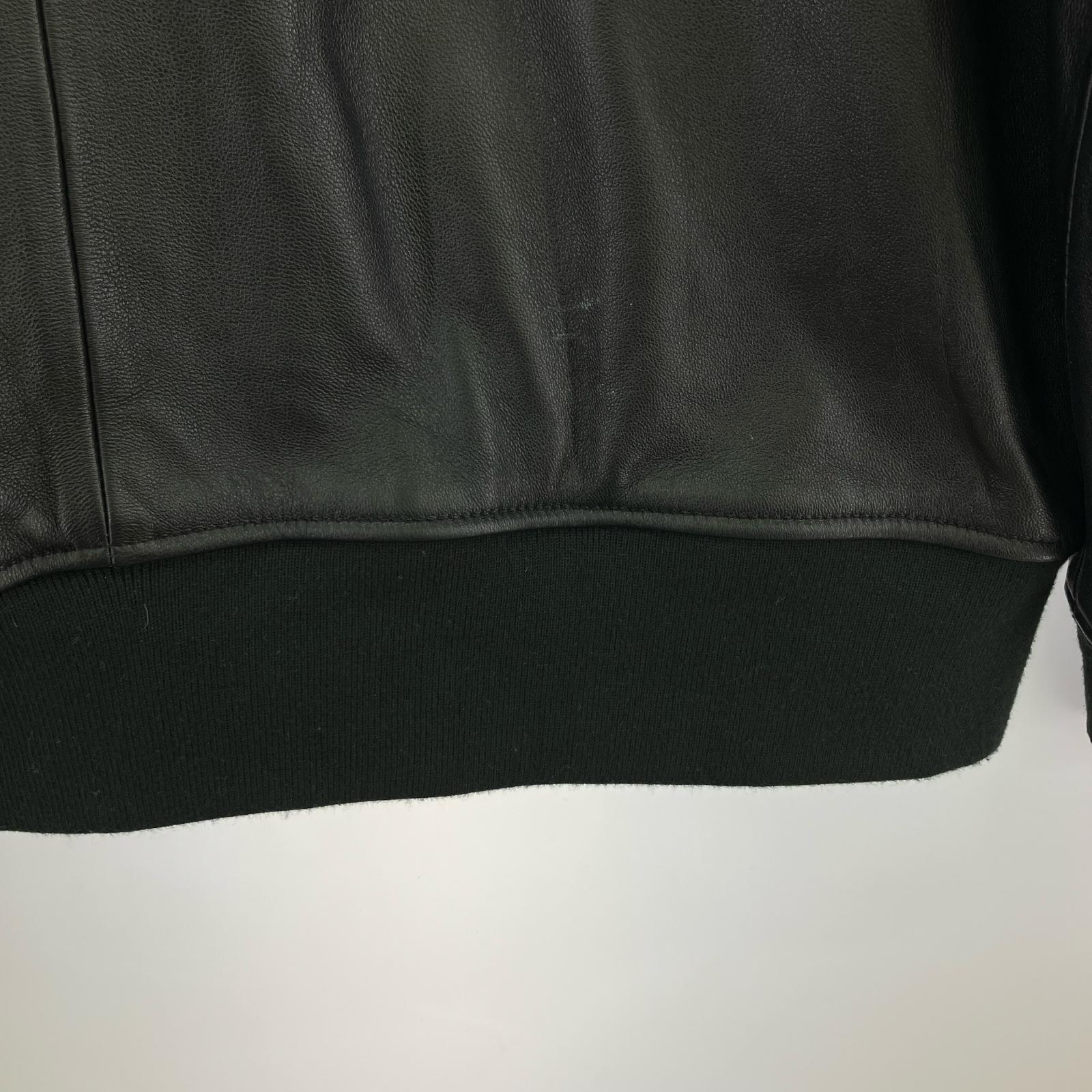 ジャケット フーデッドレザージャケット (XL) 783-3250081 ブラック