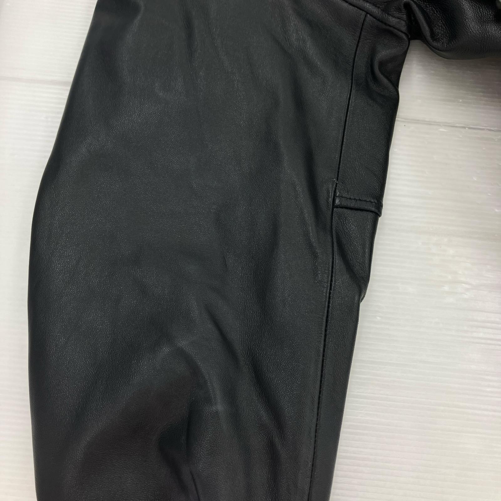 ジャケット フーデッドレザージャケット (XL) 783-3250081 ブラック