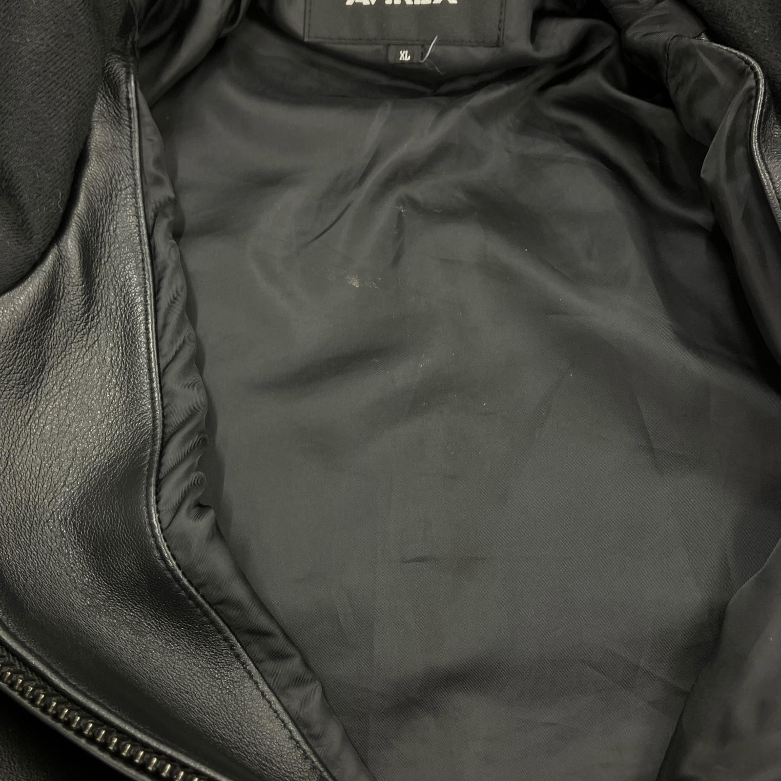 ジャケット フーデッドレザージャケット (XL) 783-3250081 ブラック