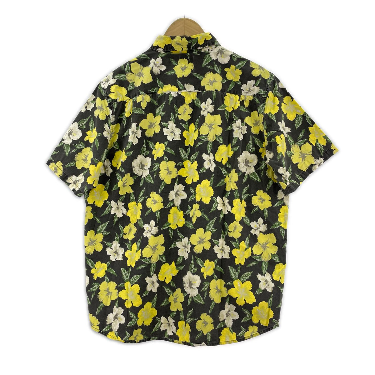 半袖シャツ ボタニカル柄S/Sシャツ L ブラック