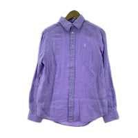 長袖シャツ ﾘﾈﾝ/紫 S パープル
