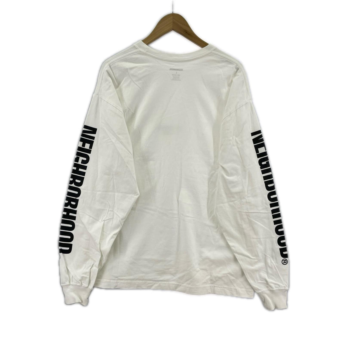 長袖Ｔシャツ 袖ロゴデザイン 白 (L) L ホワイト