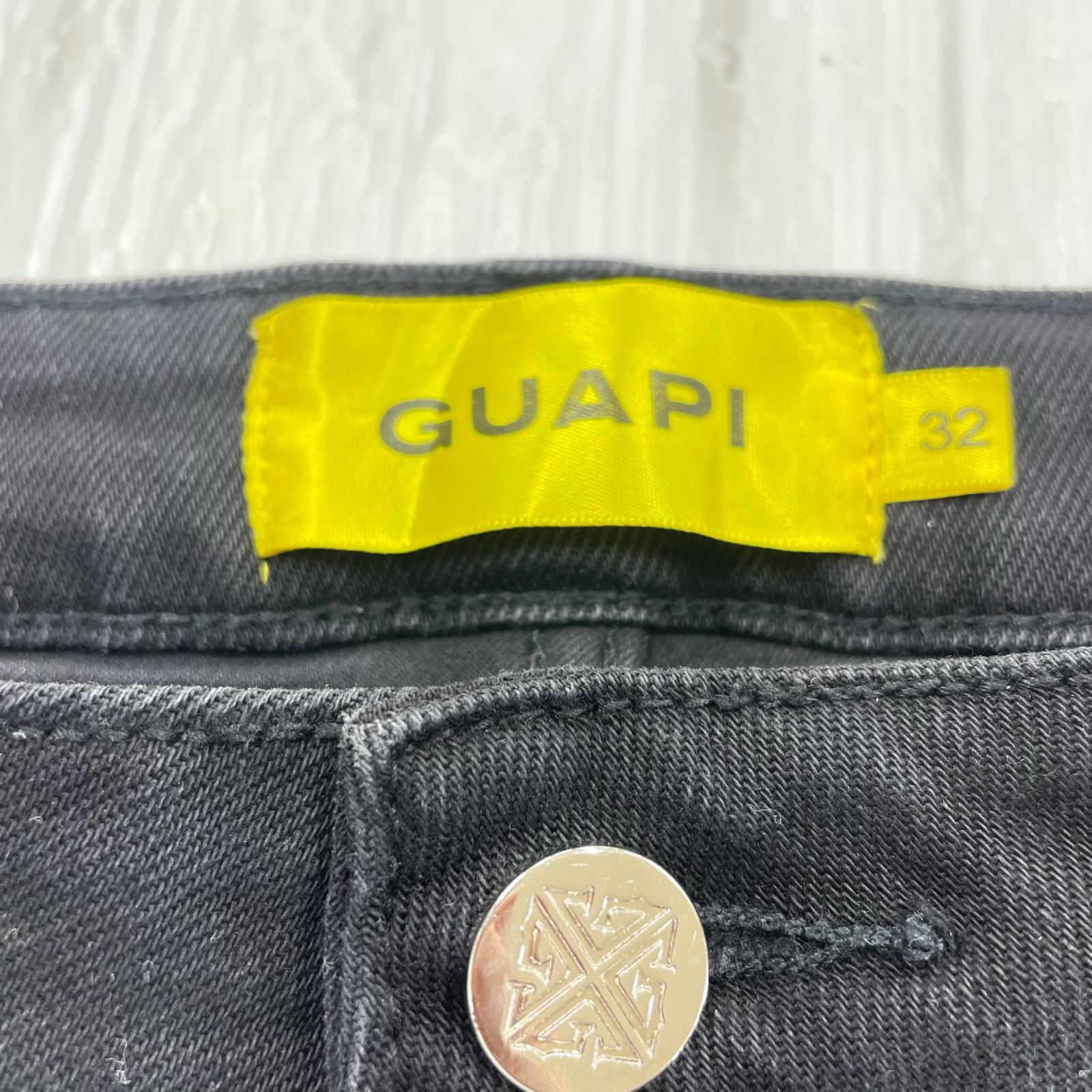 デニムパンツ GUAPI ｱｲｺﾝｽﾀｯｸﾃﾞﾆﾑ 黒/紫 ブラック