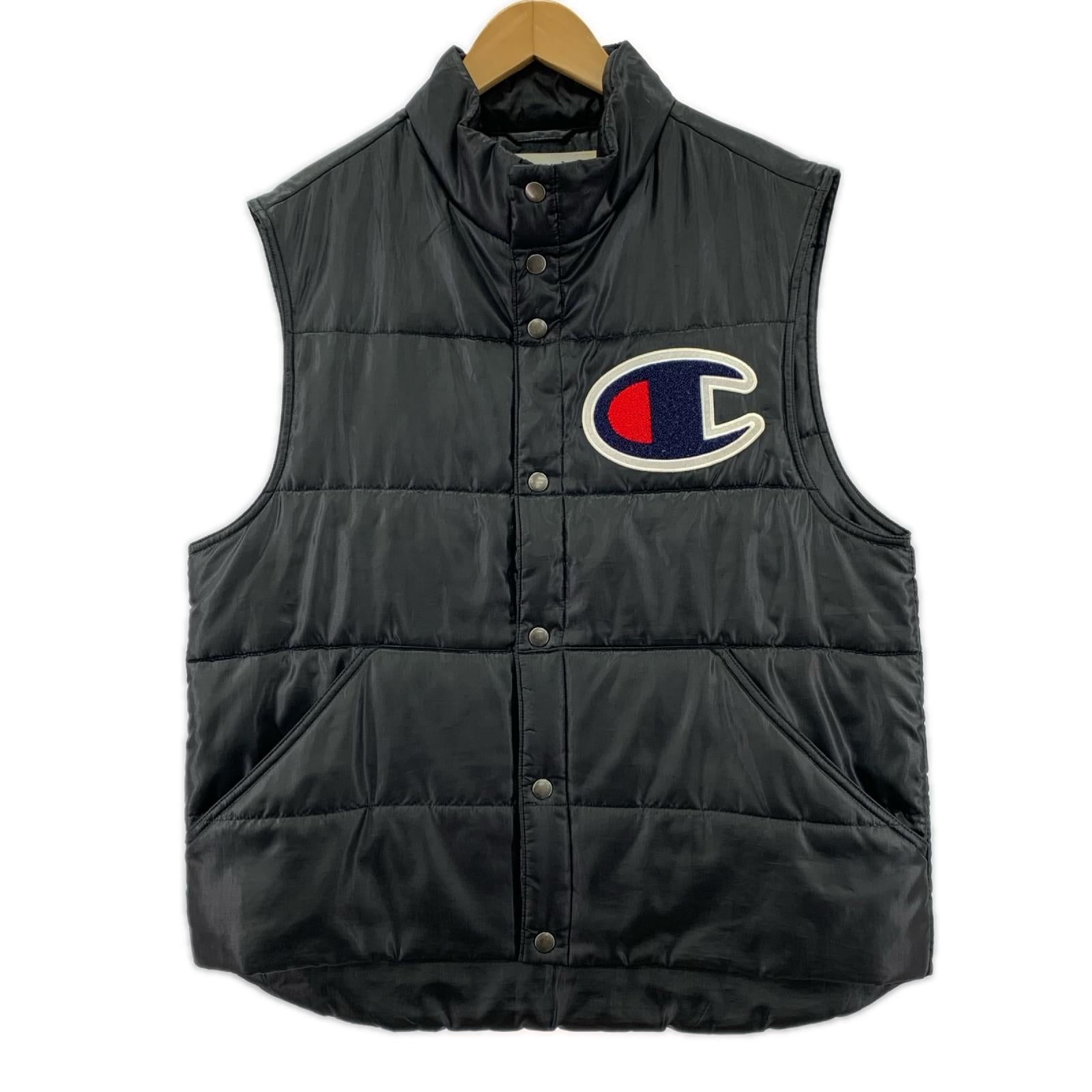 ジャケット Champion 中綿ベスト M 黒 M ブラック