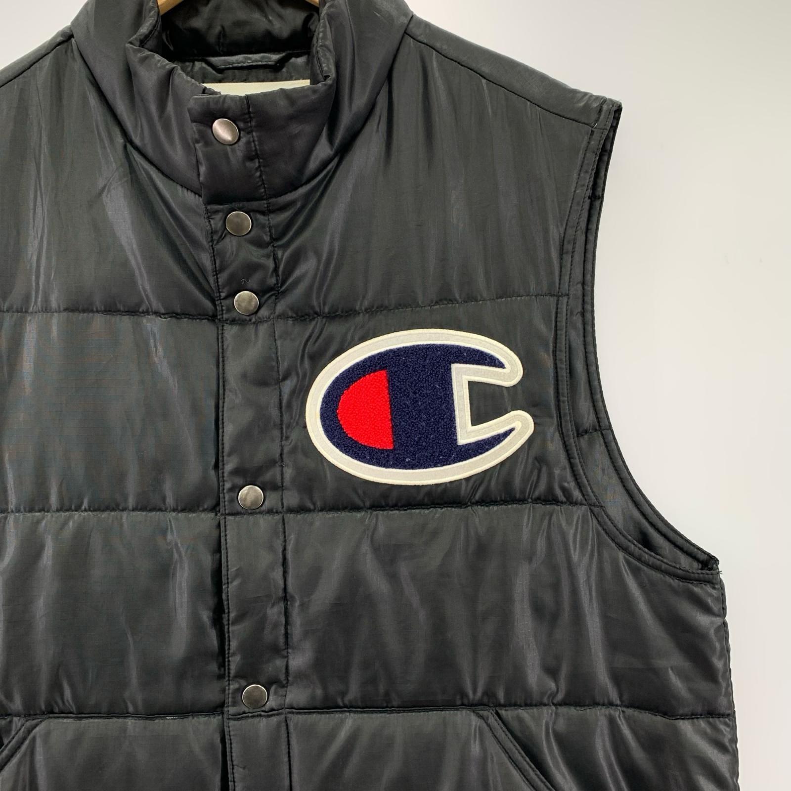 ジャケット Champion 中綿ベスト M 黒 M ブラック