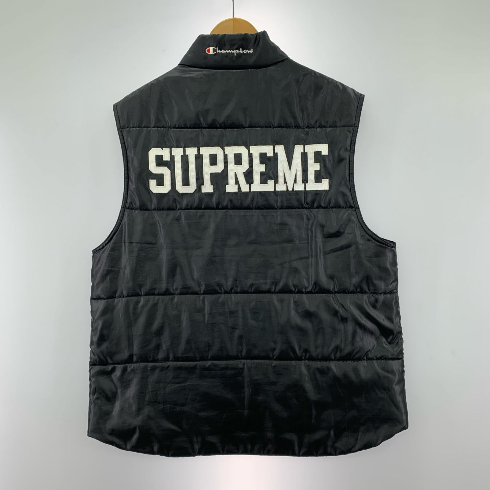 ジャケット Champion 中綿ベスト M 黒 M ブラック