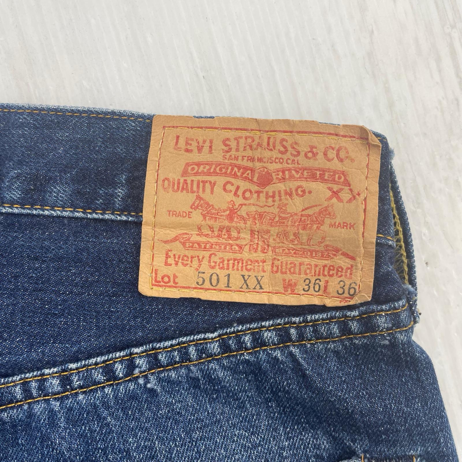 デニムパンツ 501XX 98年製 USA製 ダメージデニム 36 ブルー